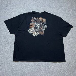 Y2K Harley Davidson T-Shirt 5XL Black Las Vegas Reaper Dice Poker Biker Tee